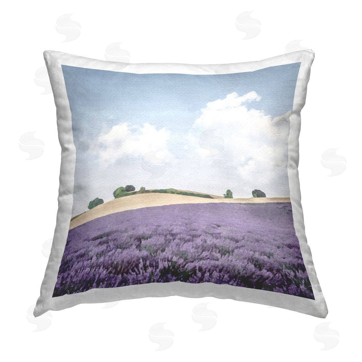 Rural Lavender Fields Decorative Printed Pillow, Home Decor by LSR Design Studio