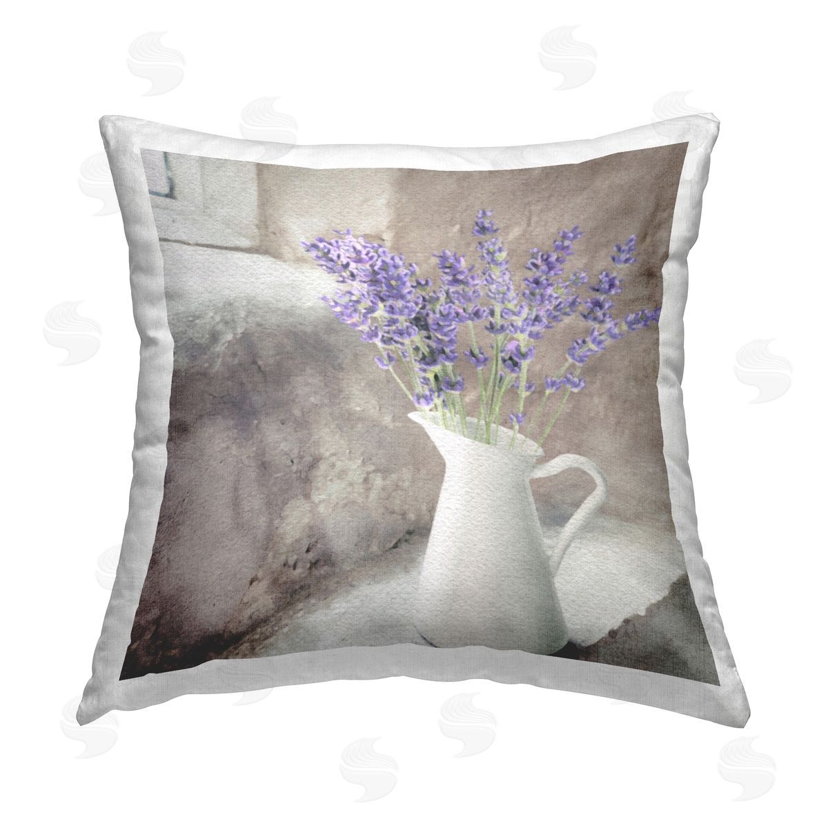 Lavender Sprigs in Vase Decorative Printed Pillow, Home Decor by LSR Design Studio
