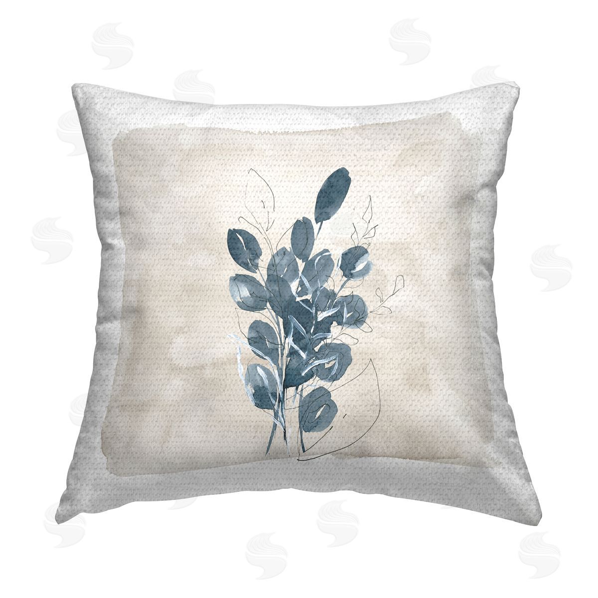 Blue Boho Botanicals Outdoor Printed Pillow, Home Decor by Lucille Price