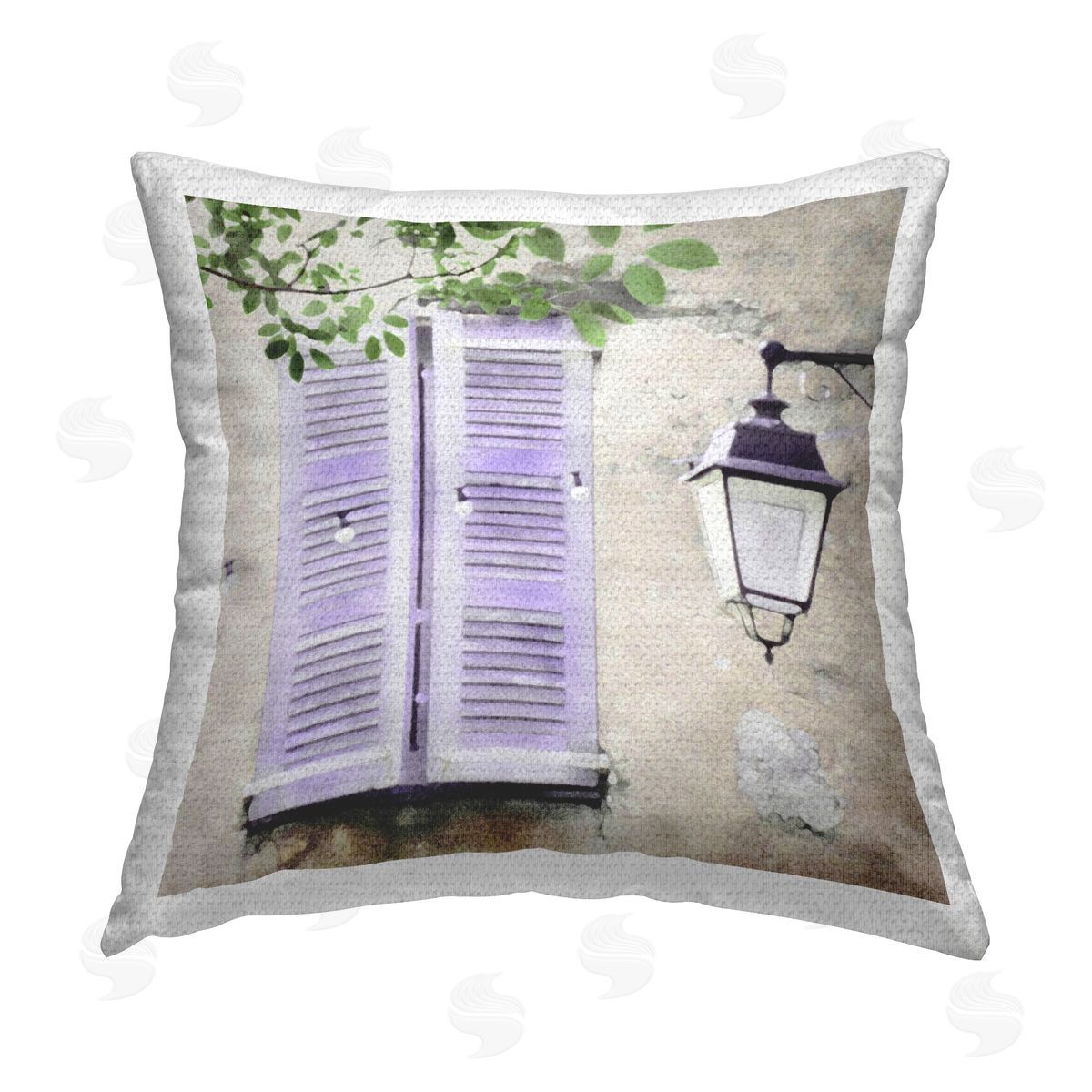 Lilac Shutters Architecture Outdoor Printed Pillow, Home Decor by LSR Design Studio