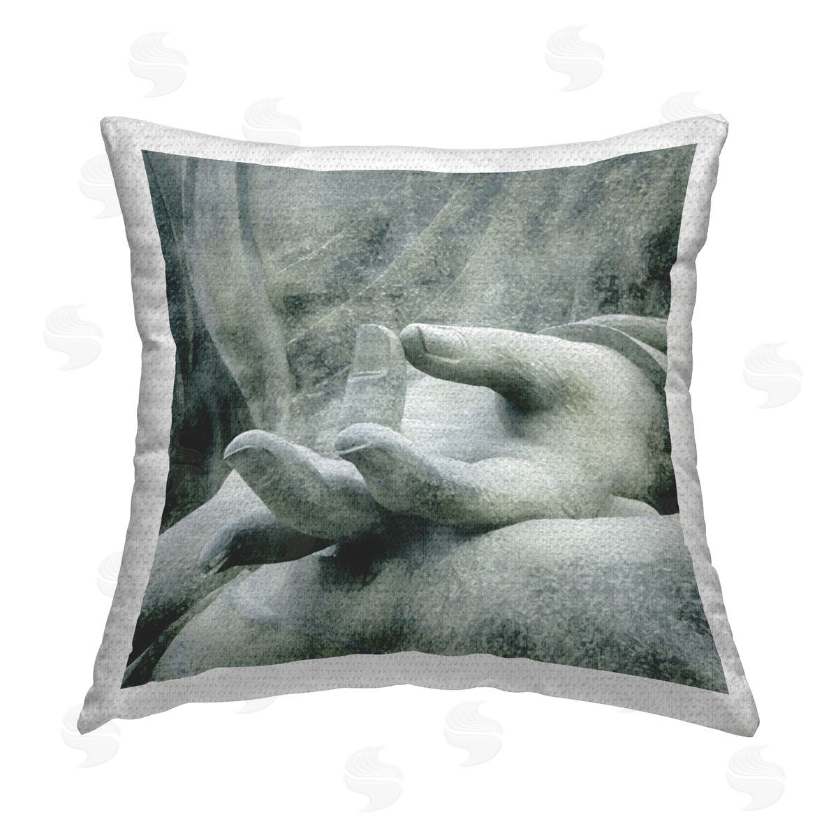 Spiritual Zen Buddha Outdoor Printed Pillow, Home Decor by LSR Design Studio