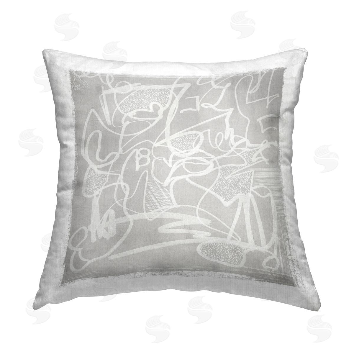 Petri Dish Grey Abstract Decorative Printed Pillow, Home Decor by Leah Straatsma