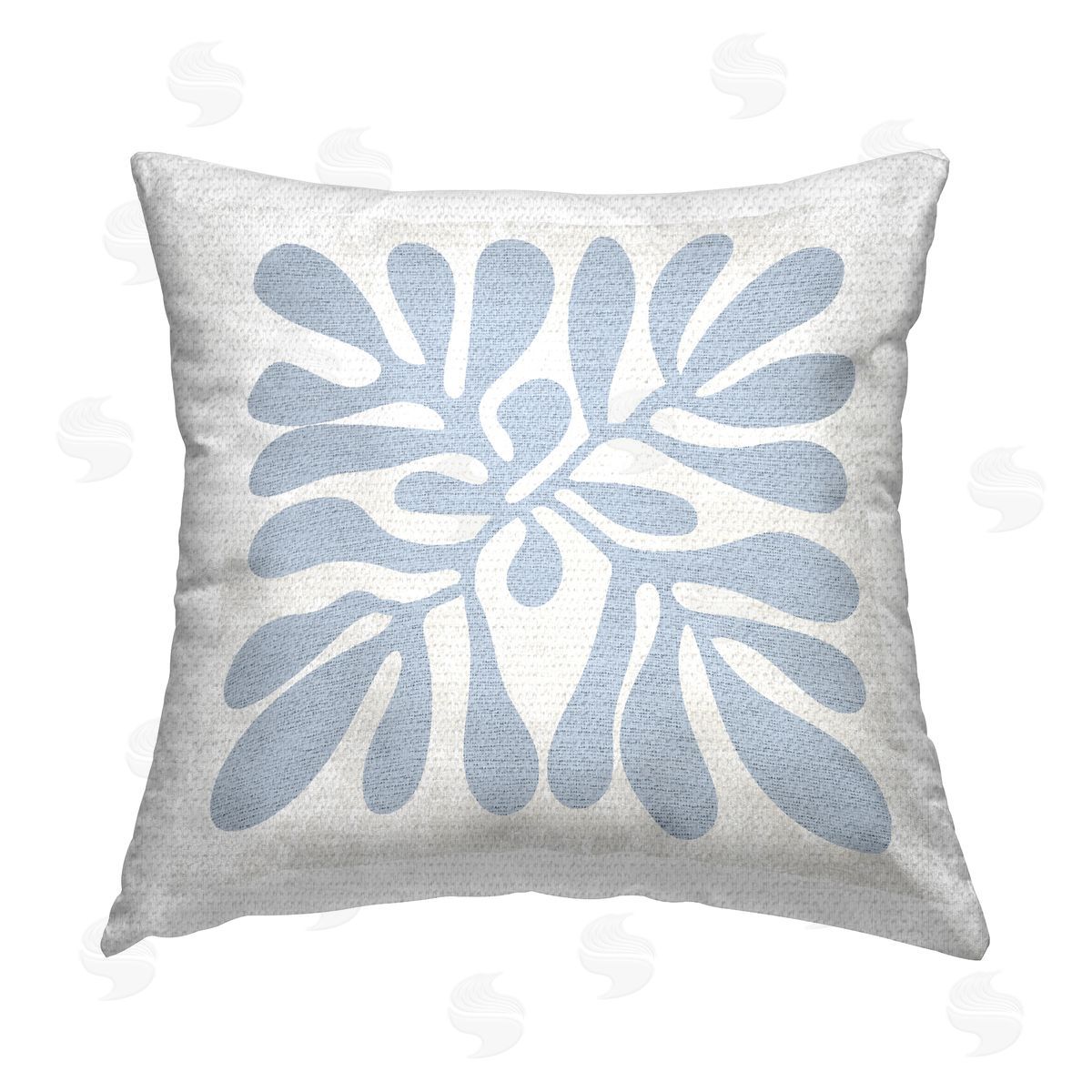 Abstract Blue Plant Leaf Outdoor Printed Pillow, Home Decor by Stupell Studio