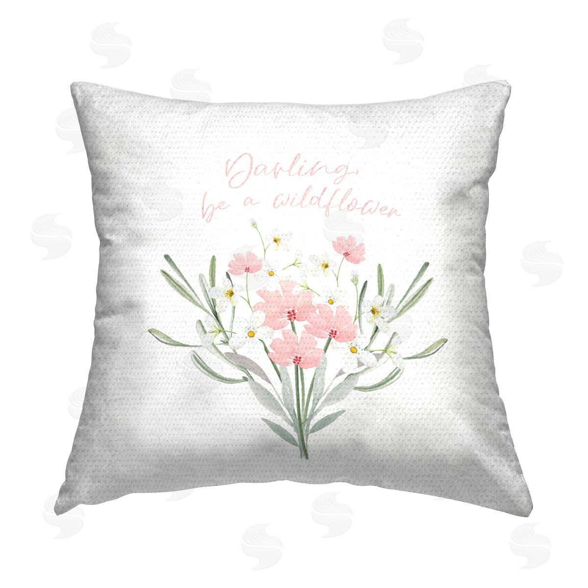 Darling Be A Wildflower Phrase Outdoor Printed Pillow, Home Decor by Enya Todd