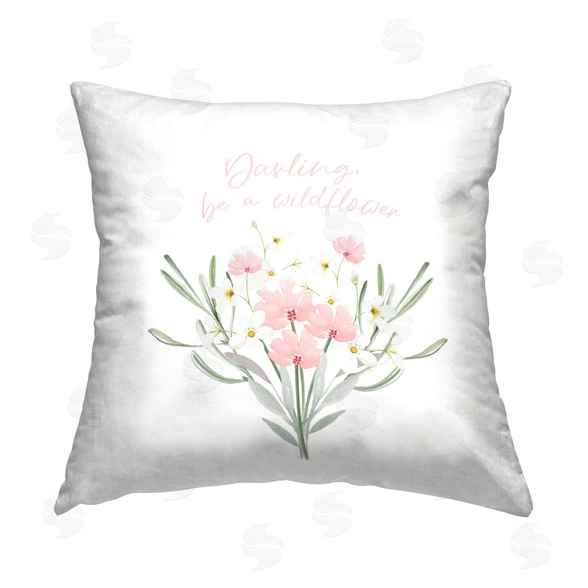 Darling Be A Wildflower Phrase Decorative Printed Pillow, Home Decor by Enya Todd