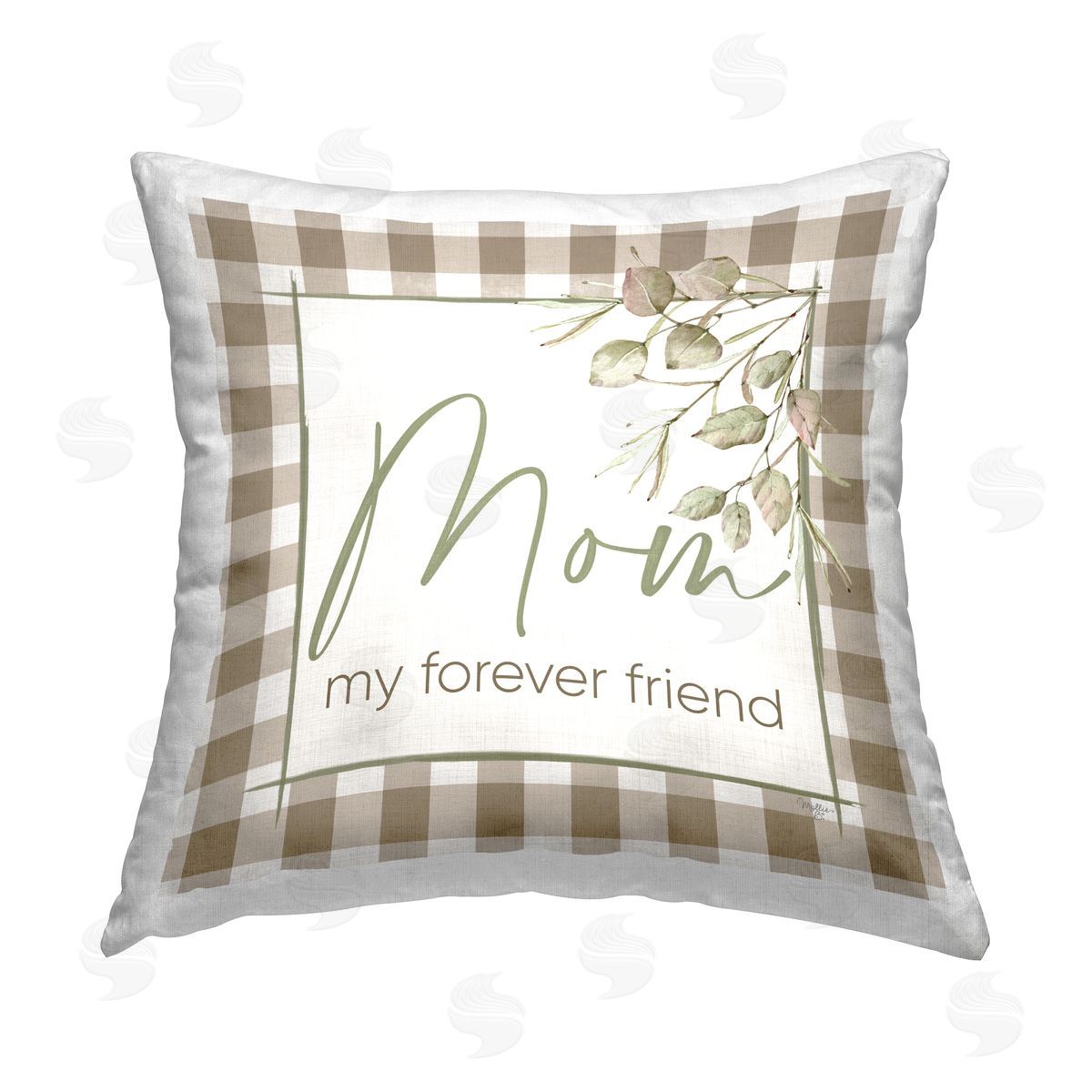 Mom Forever Friend Phrase Decorative Printed Pillow, Home Decor by Mollie B.