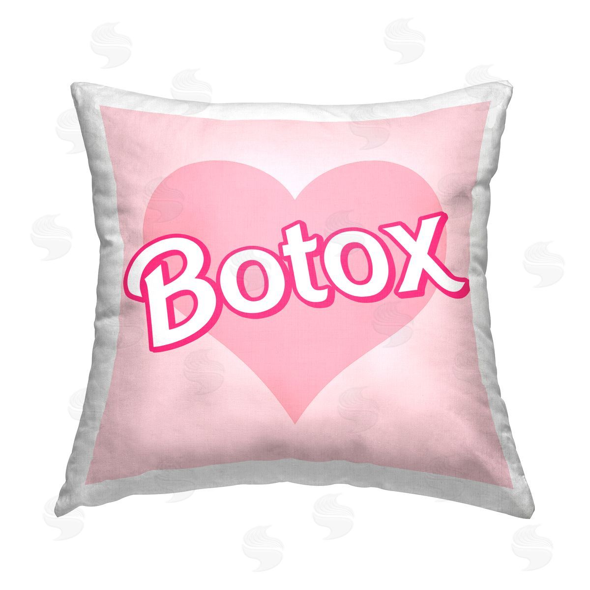 Botox Pink Heart Phrase Decorative Printed Pillow, Home Decor by Stupell Studio