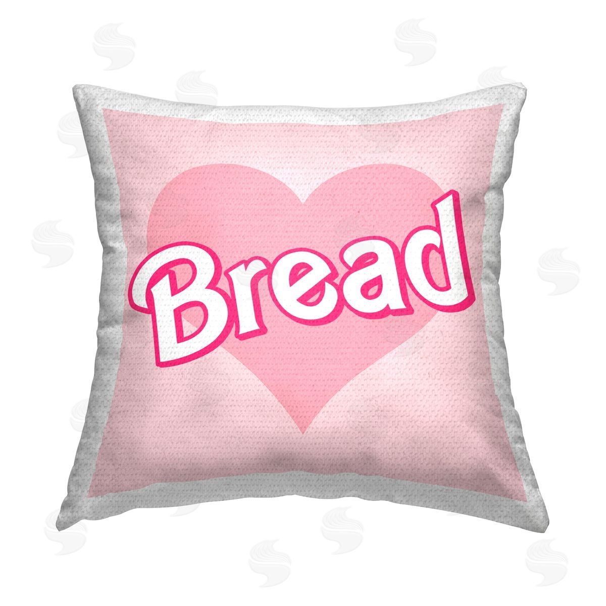 Bread Pink Heart Phrase Outdoor Printed Pillow, Home Decor by Stupell Studio