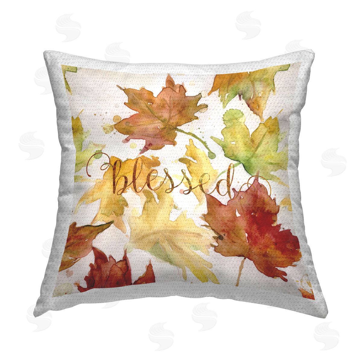 Carol Robinson Blessed Autumn Leaves Outdoor Quick-Dry Polyester Printed Throw Pillow