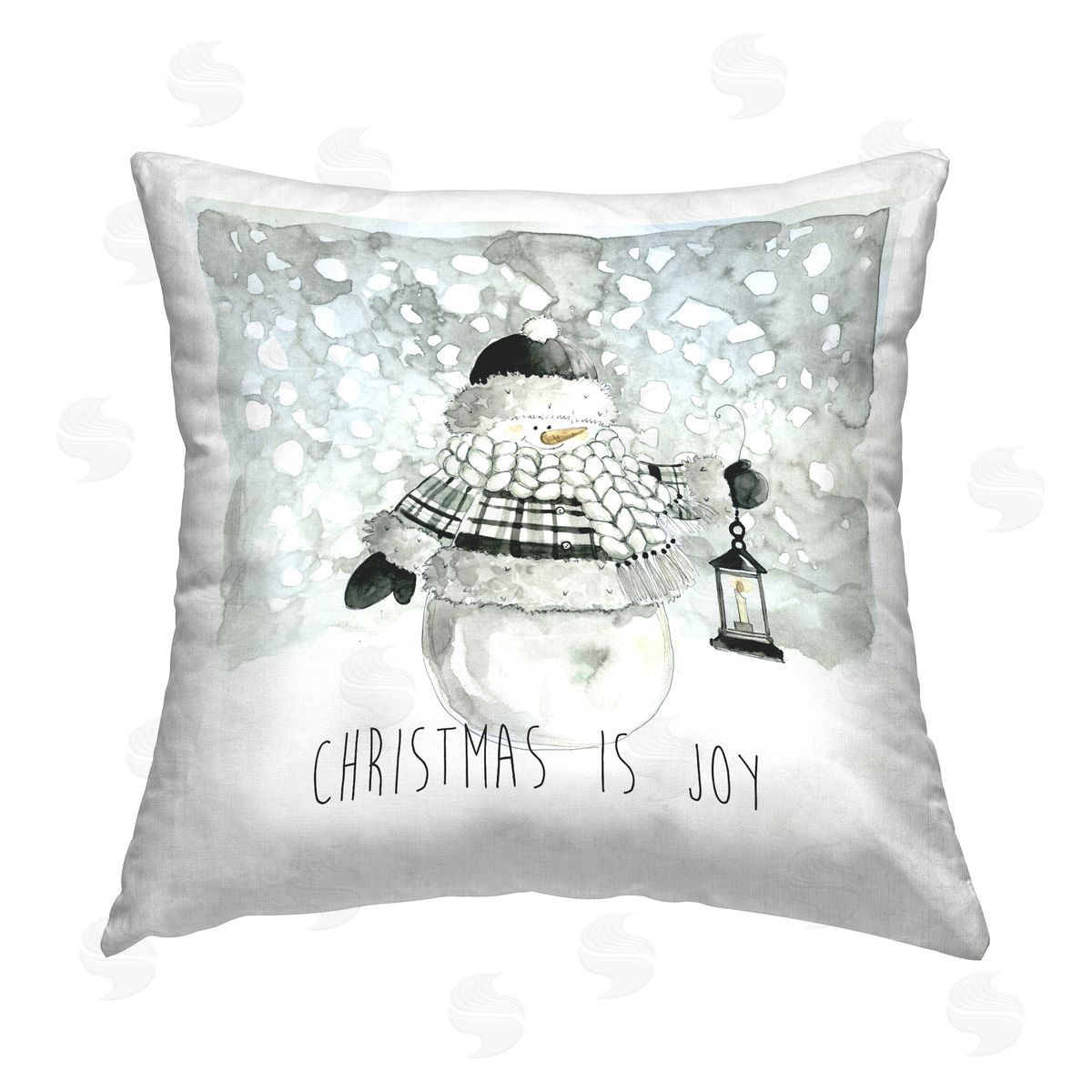 Carol Robinson Christmas is Joy Snowman Printed Plush Polyester Throw Pillow