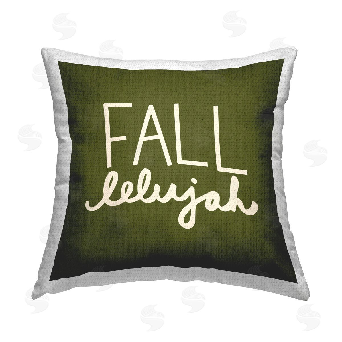 Emily Dumas Fall-lelujah Green Phrase Outdoor Quick-Dry Polyester Printed Throw Pillow