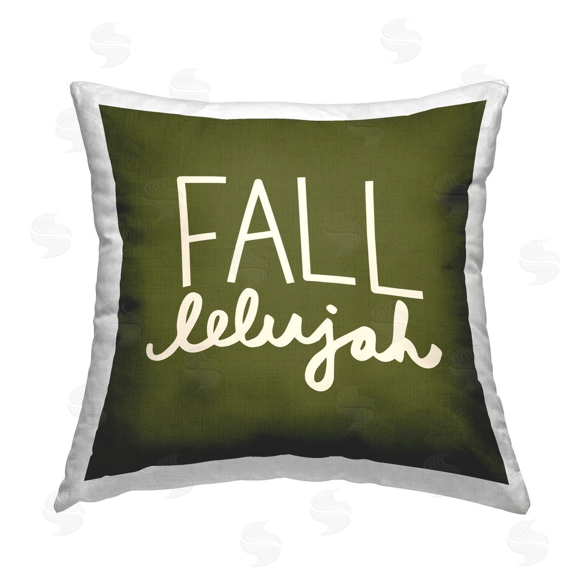 Emily Dumas Fall-lelujah Green Phrase Printed Plush Polyester Throw Pillow