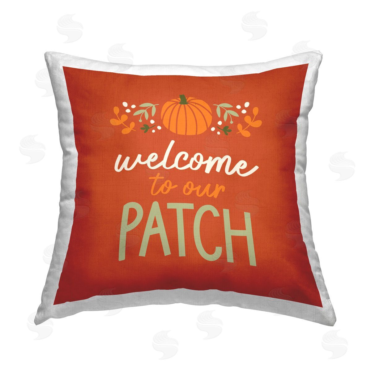 Emily Dumas Welcome Pumpkin Patch Printed Plush Polyester Throw Pillow