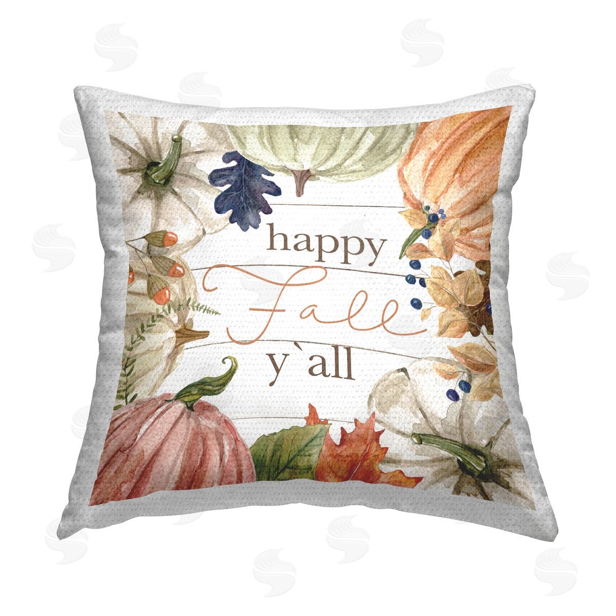 Livi and Finn Happy Fall Y'all Pumpkins Outdoor Quick-Dry Polyester Printed Throw Pillow