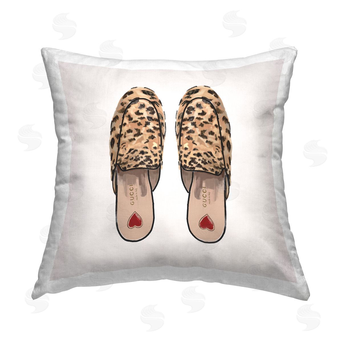 Amelia Noyes Glam Leopard Loafers Printed Plush Polyester Throw Pillow