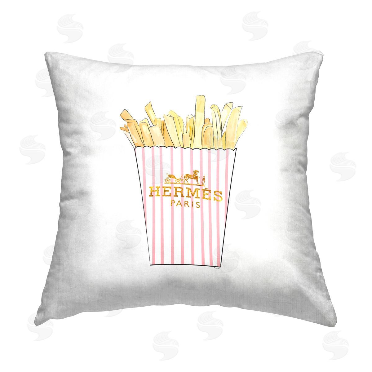 Amelia Noyes Glam Brand Fries Printed Plush Polyester Throw Pillow