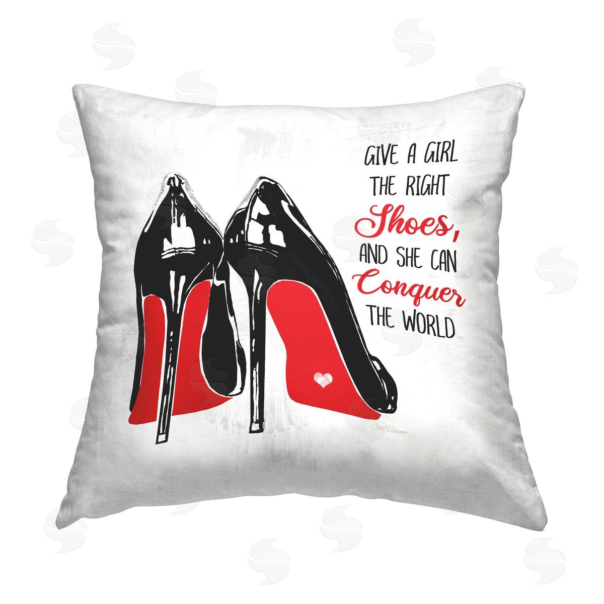 Carol Robinson The Right Shoes Phrase Printed Plush Polyester Throw Pillow