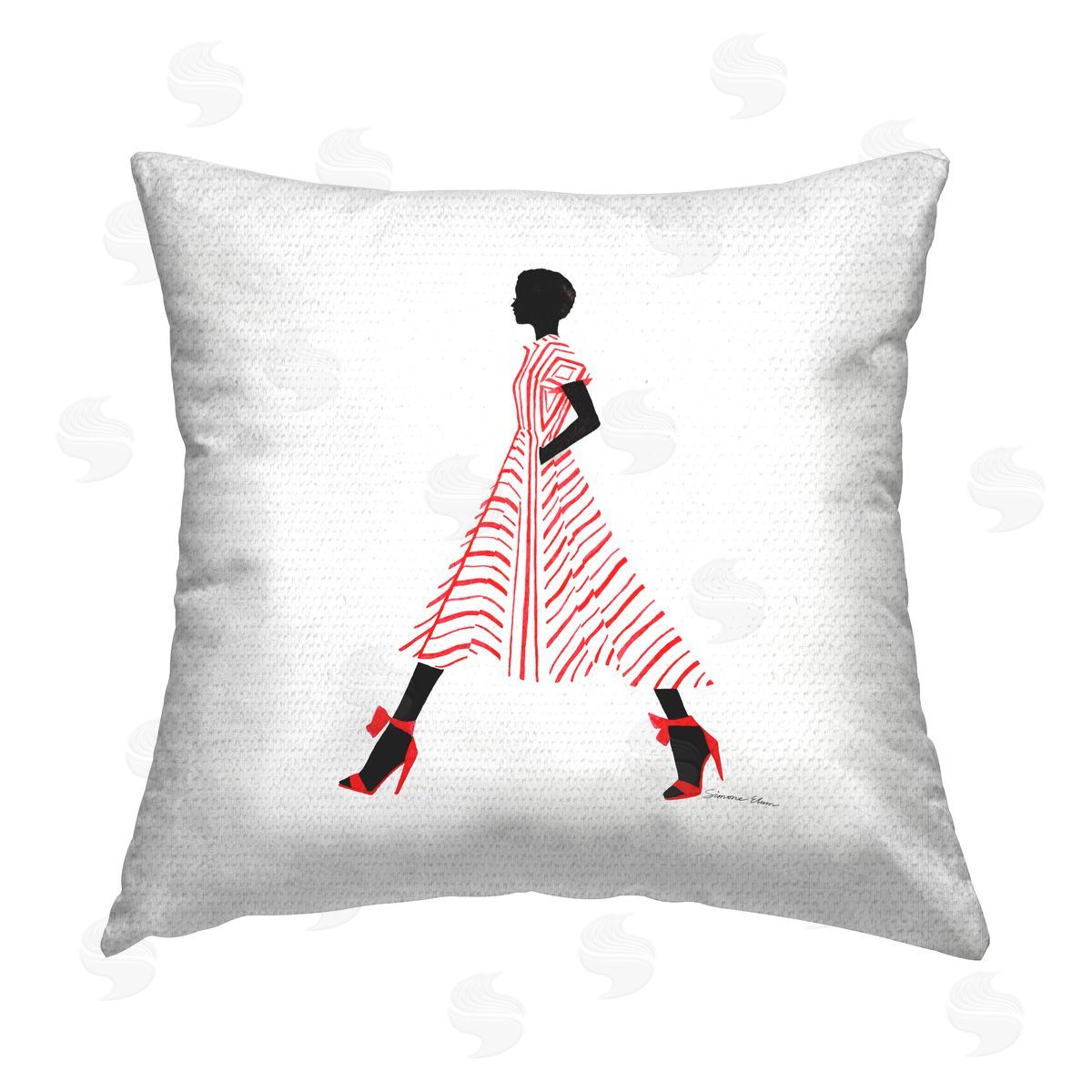 Simone Elum Trendy Fashion Girl Outdoor Quick-Dry Polyester Printed Throw Pillow