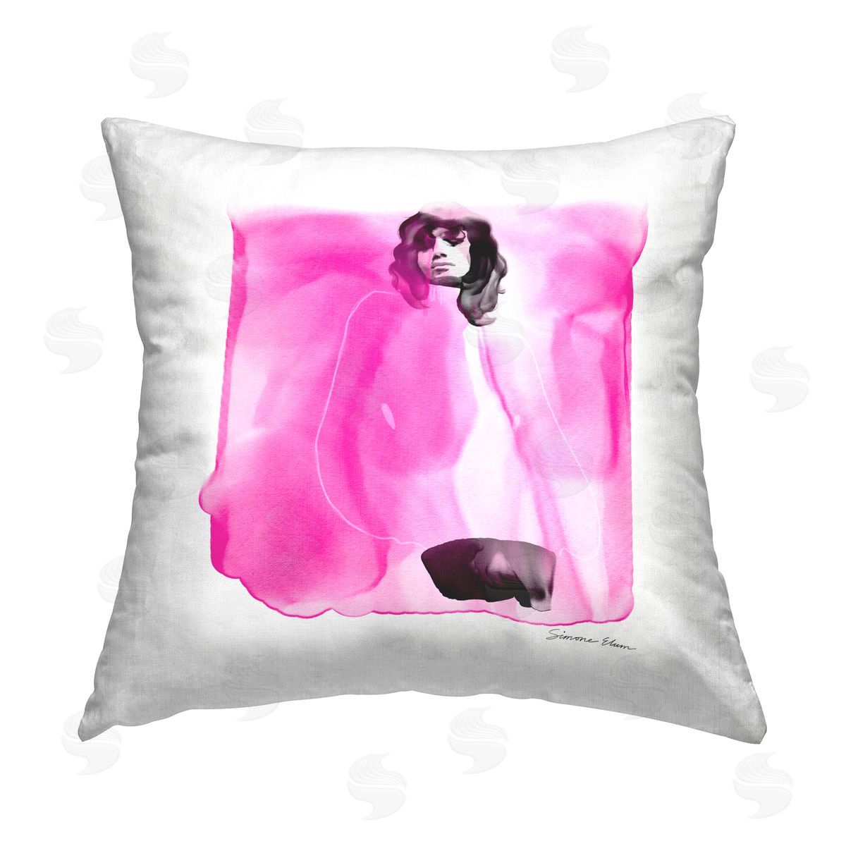Simone Elum Essence in Pink Portrait Printed Plush Polyester Throw Pillow