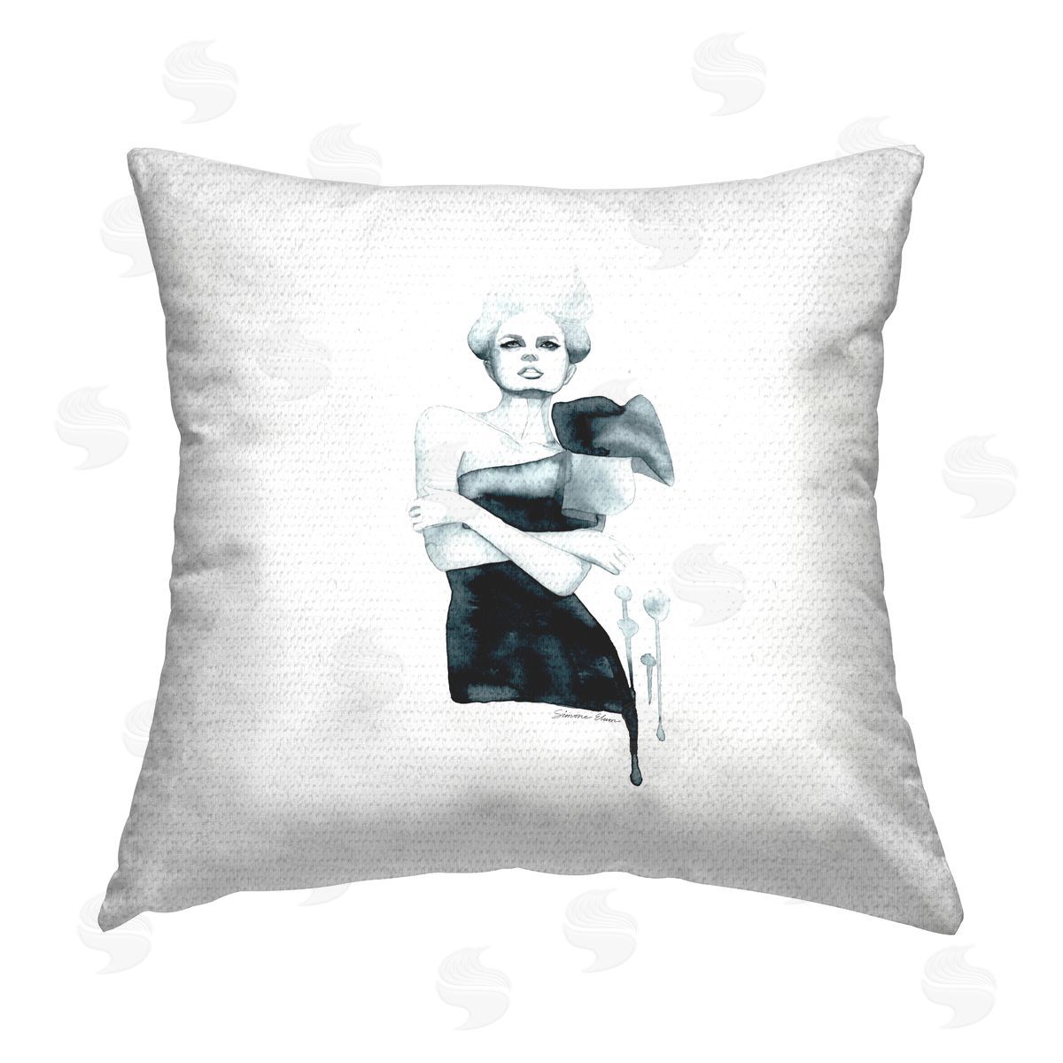 Simone Elum Trendy Fashion Portrait Outdoor Quick-Dry Polyester Printed Throw Pillow