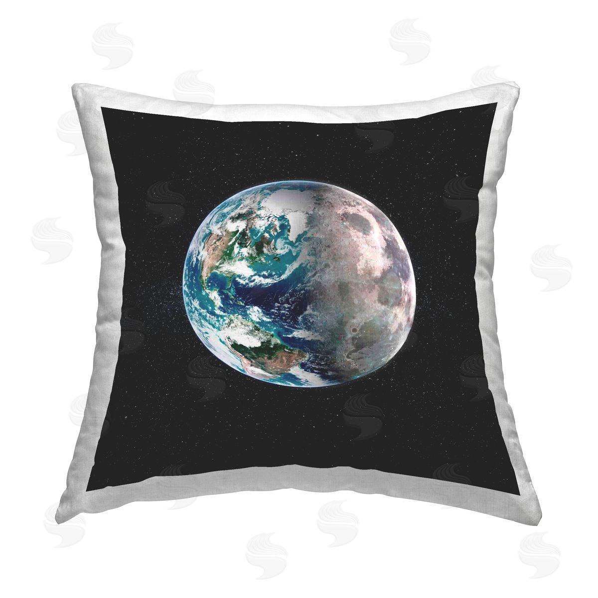 Grace Popp Earth in Outer Space Printed Plush Polyester Throw Pillow