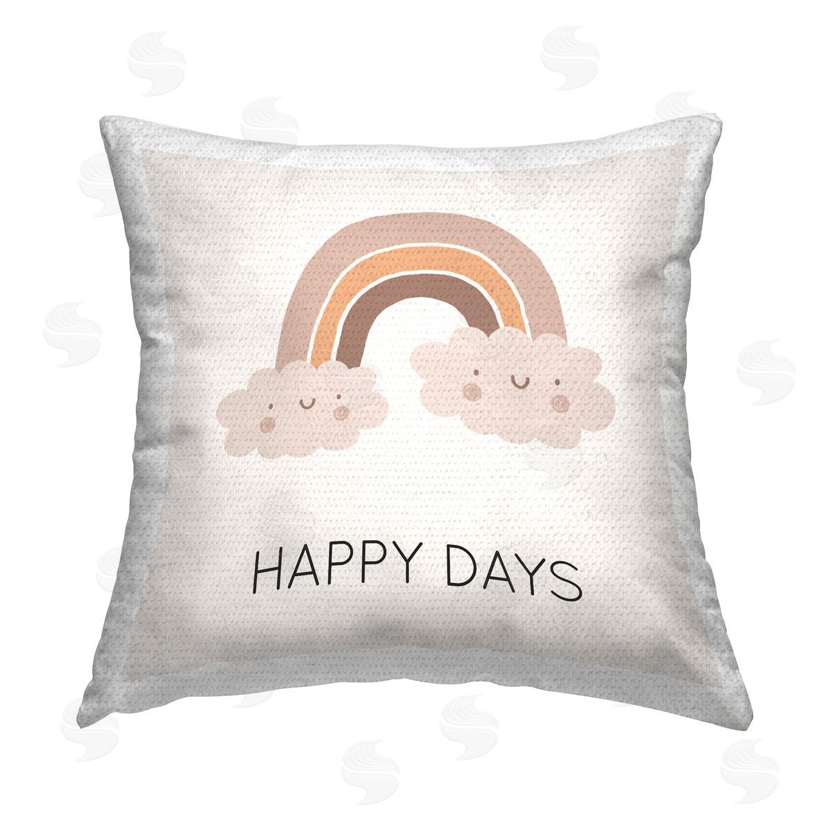 LSR Design Studio Happy Days Muted Rainbow Outdoor Quick-Dry Polyester Printed Throw Pillow