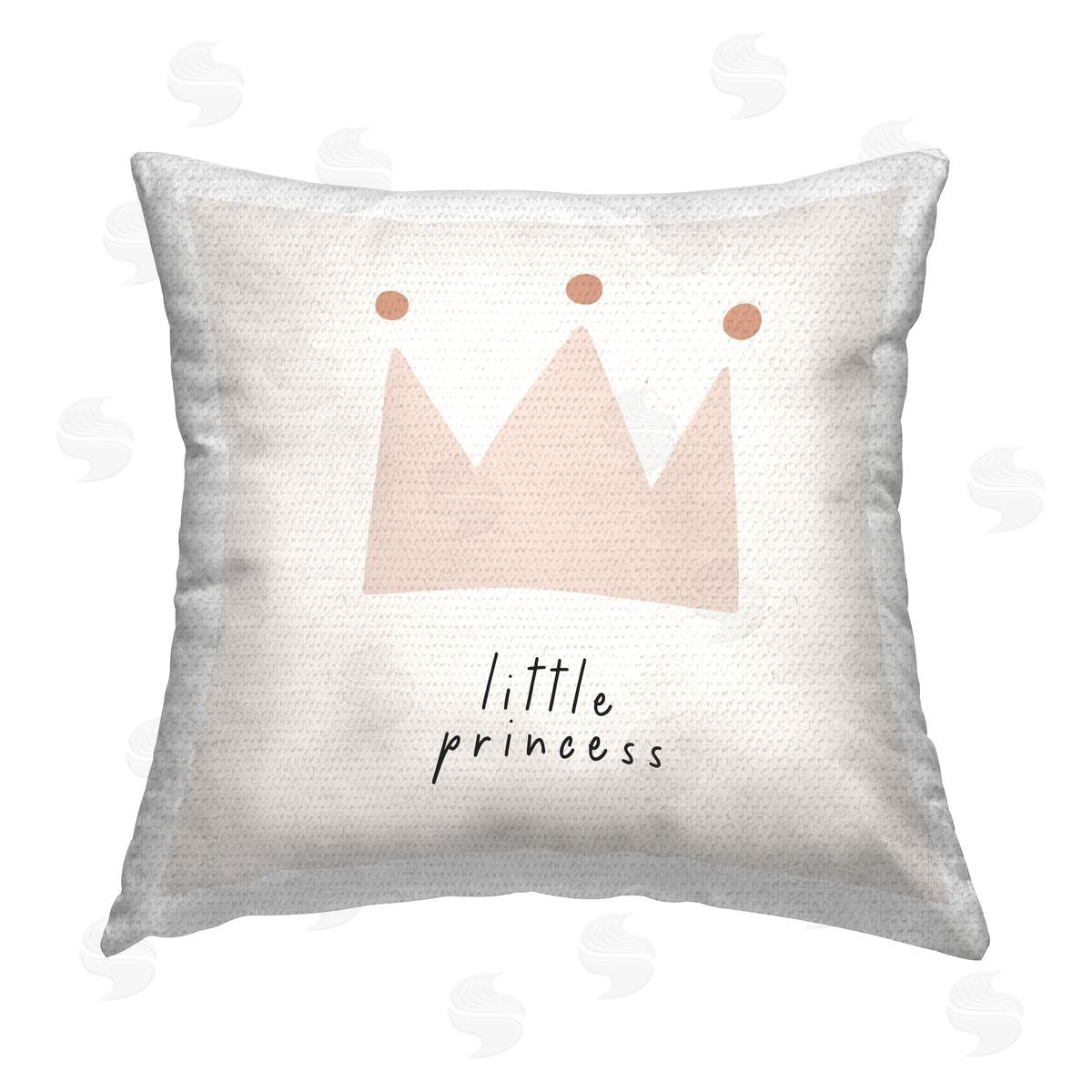 LSR Design Studio Little Princess Crown Outdoor Quick-Dry Polyester Printed Throw Pillow