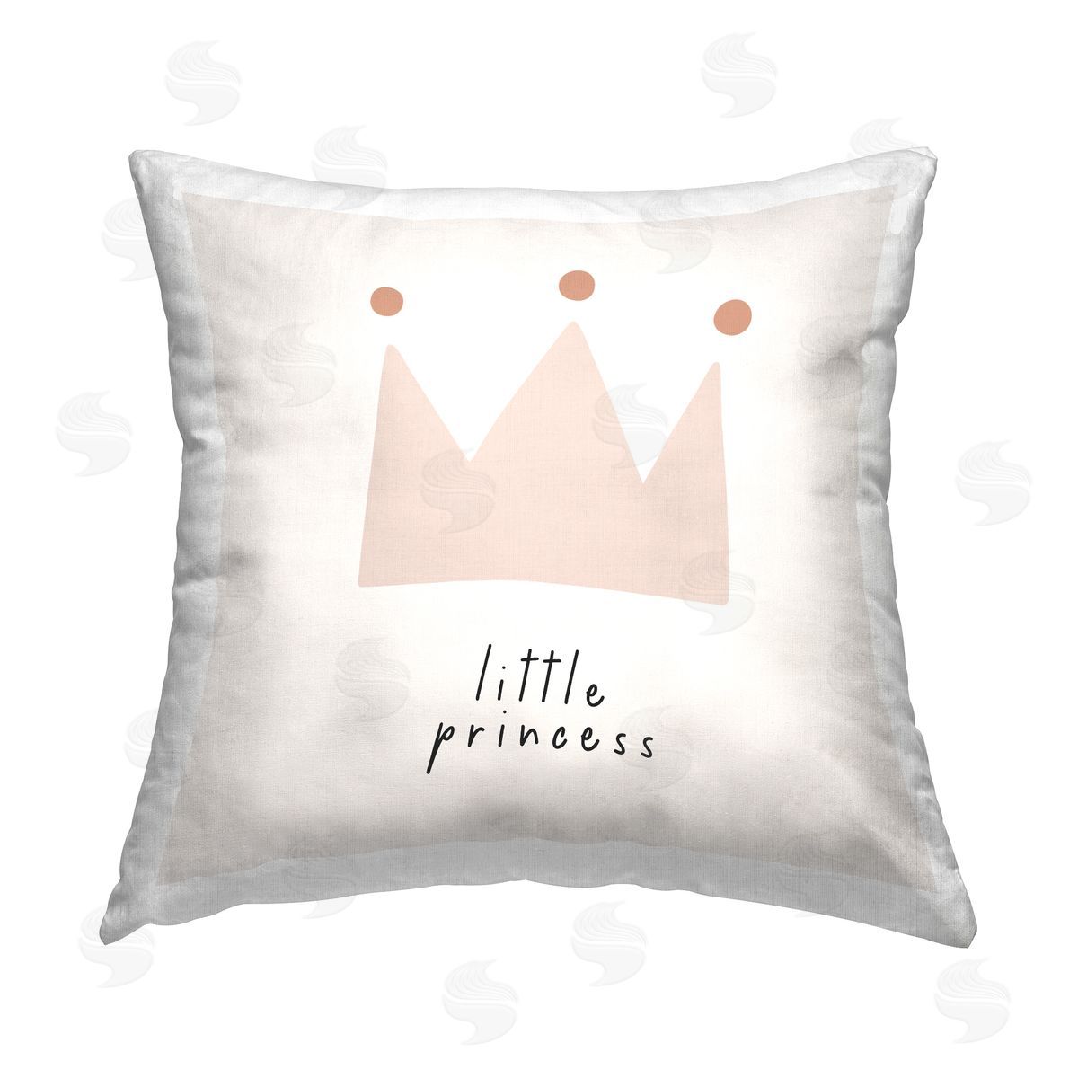 LSR Design Studio Little Princess Crown Printed Plush Polyester Throw Pillow