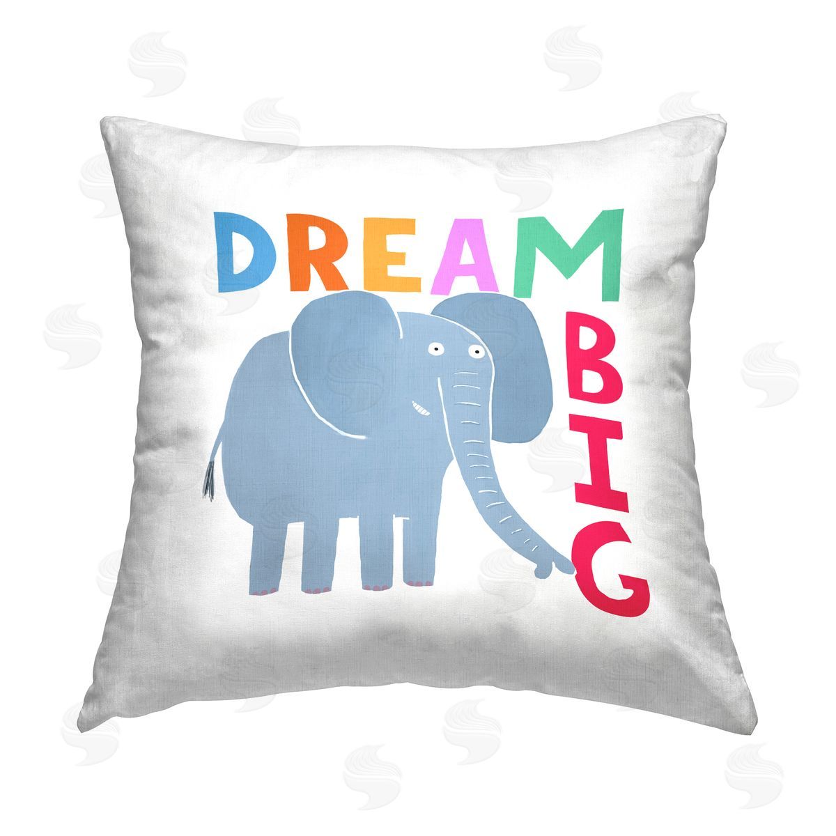 Carla Daly Dream Big Elephant Printed Plush Polyester Throw Pillow