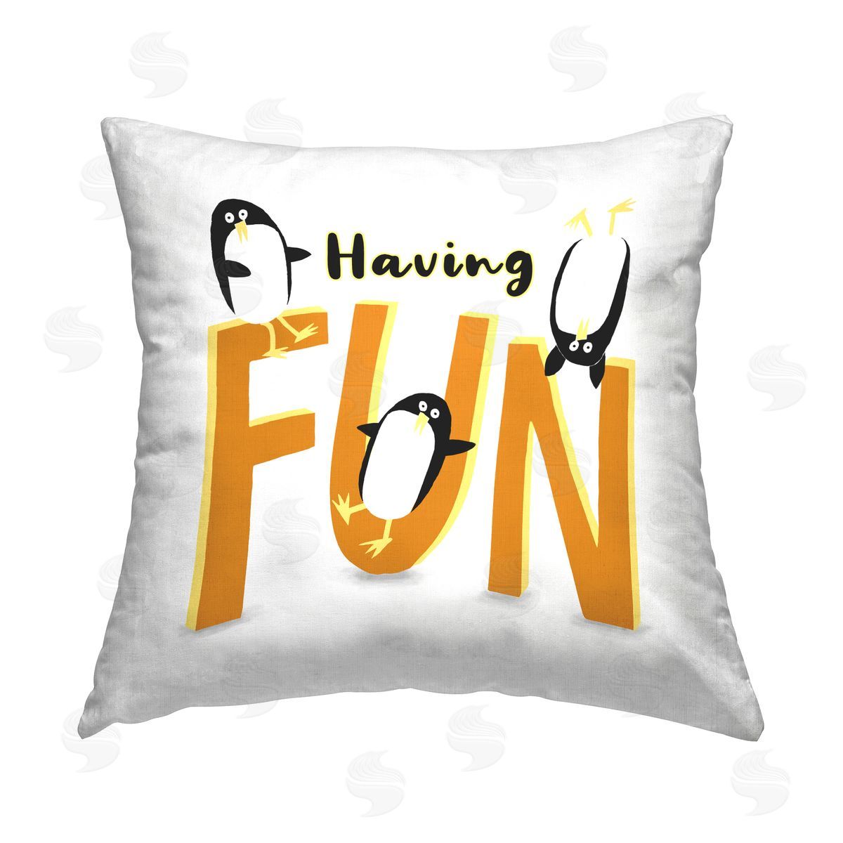 Carla Daly Having Fun Penguins Printed Plush Polyester Throw Pillow