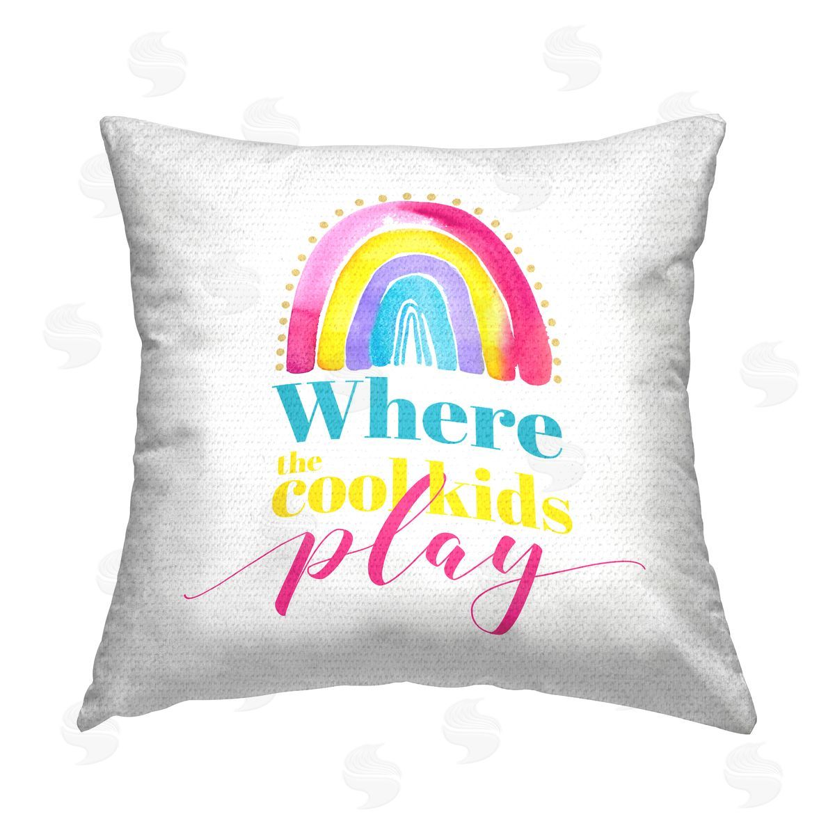 Enya Todd Cool Kids Play Phrase Outdoor Quick-Dry Polyester Printed Throw Pillow