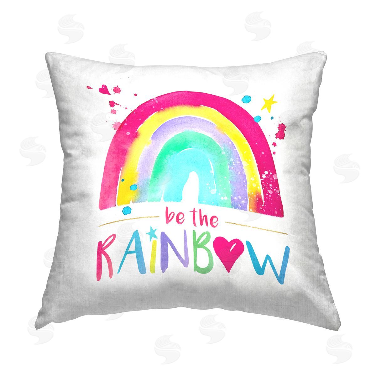 Enya Todd Be The Rainbow Phrase Printed Plush Polyester Throw Pillow