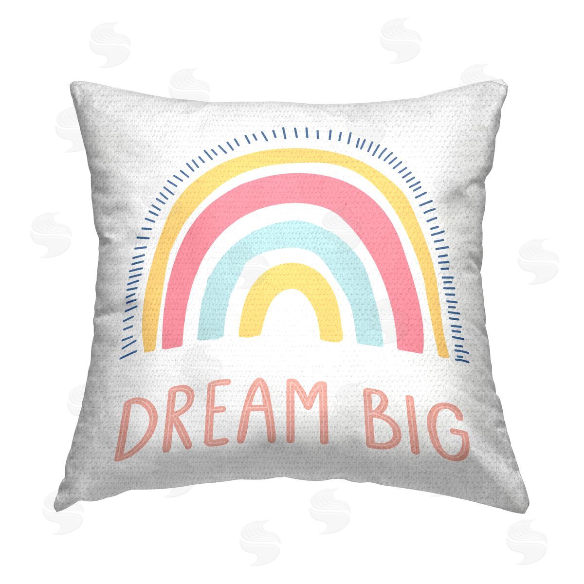 LSR Design Studio Dream Big Rainbow Phrase Outdoor Quick-Dry Polyester Printed Throw Pillow