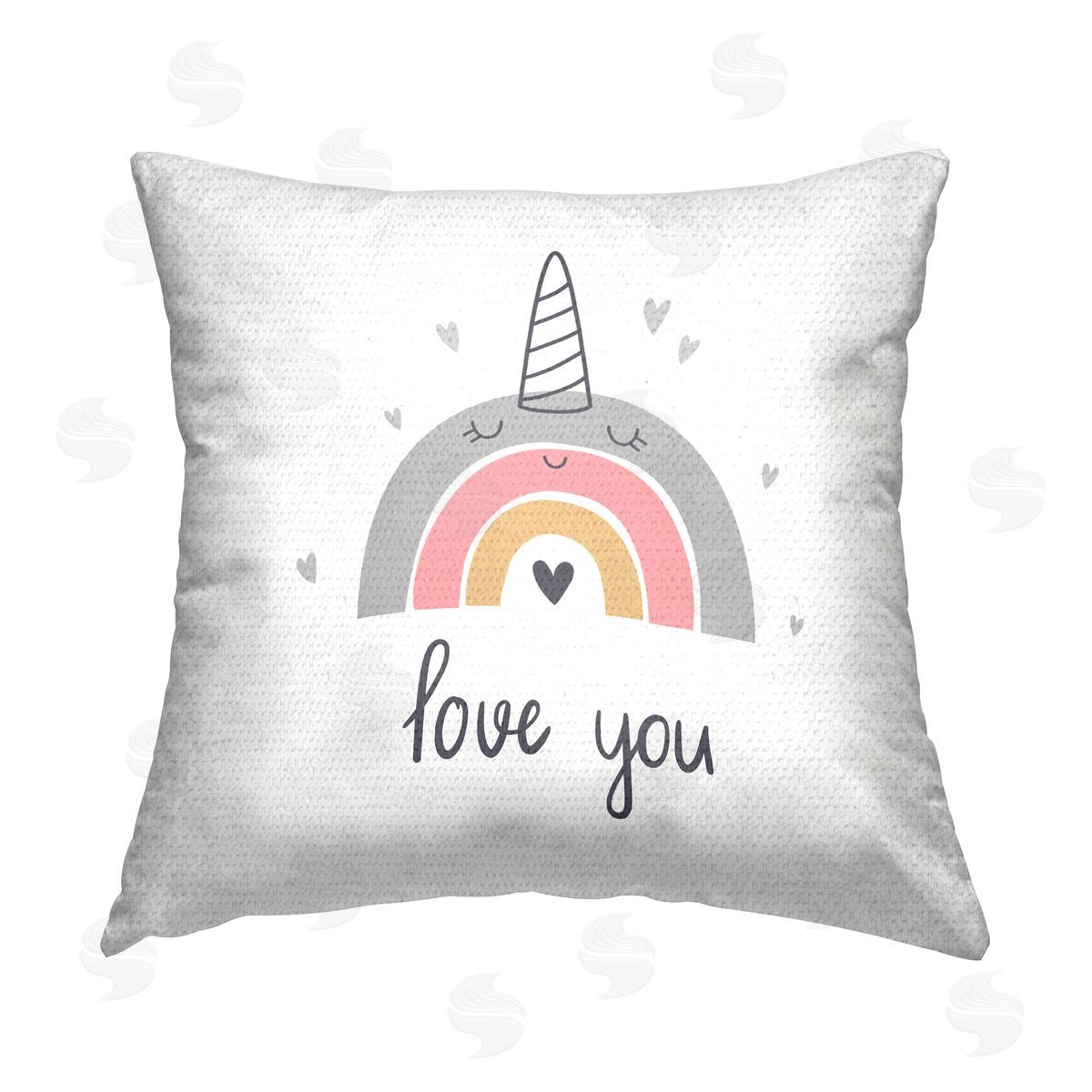 LSR Design Studio Love You Unicorns Rainbow, Love You Unicorn Rainbow Outdoor Quick-Dry Polyester Printed Throw Pillow