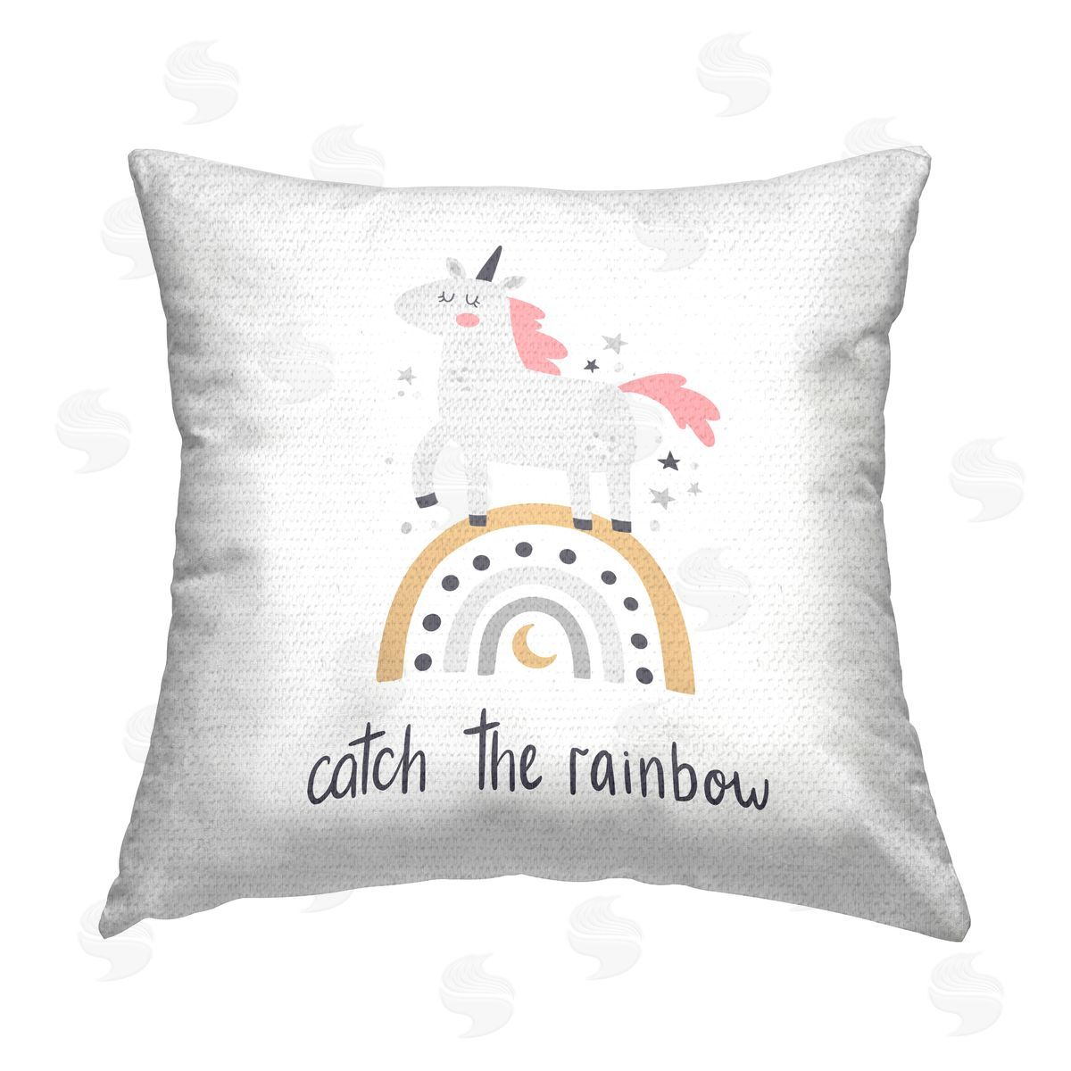 LSR Design Studio Catch The Rainbow Phrase Outdoor Quick-Dry Polyester Printed Throw Pillow