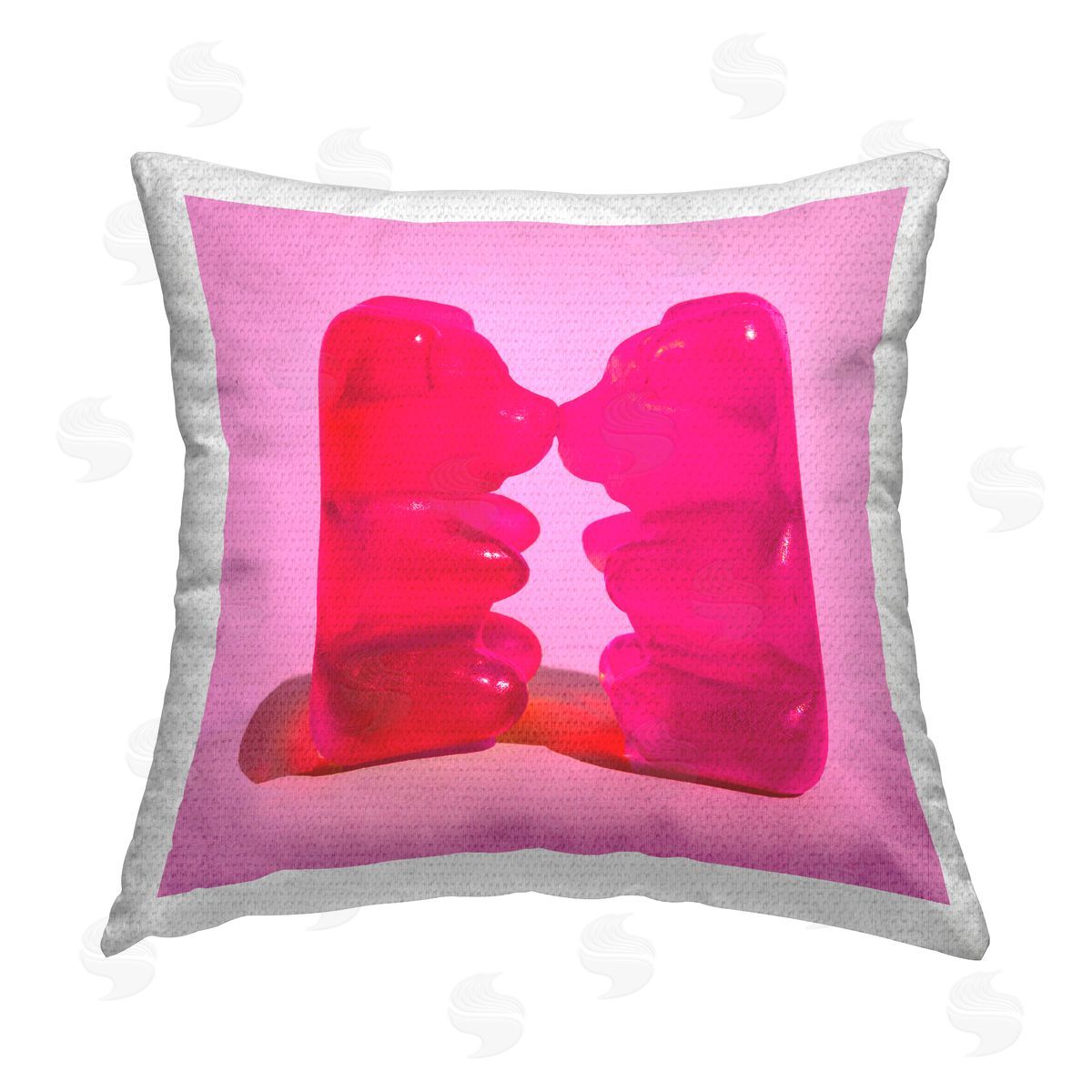 Stupell Studio Pink Kissing Gummy Candy Outdoor Quick-Dry Polyester Printed Throw Pillow