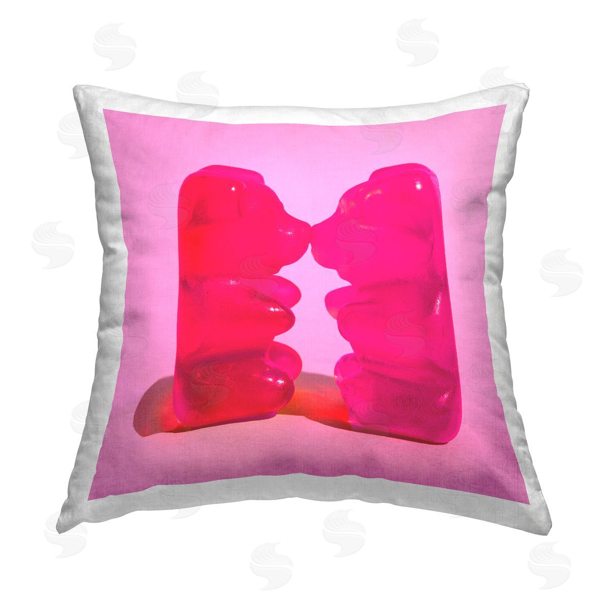 Stupell Studio Pink Kissing Gummy Candy Printed Plush Polyester Throw Pillow