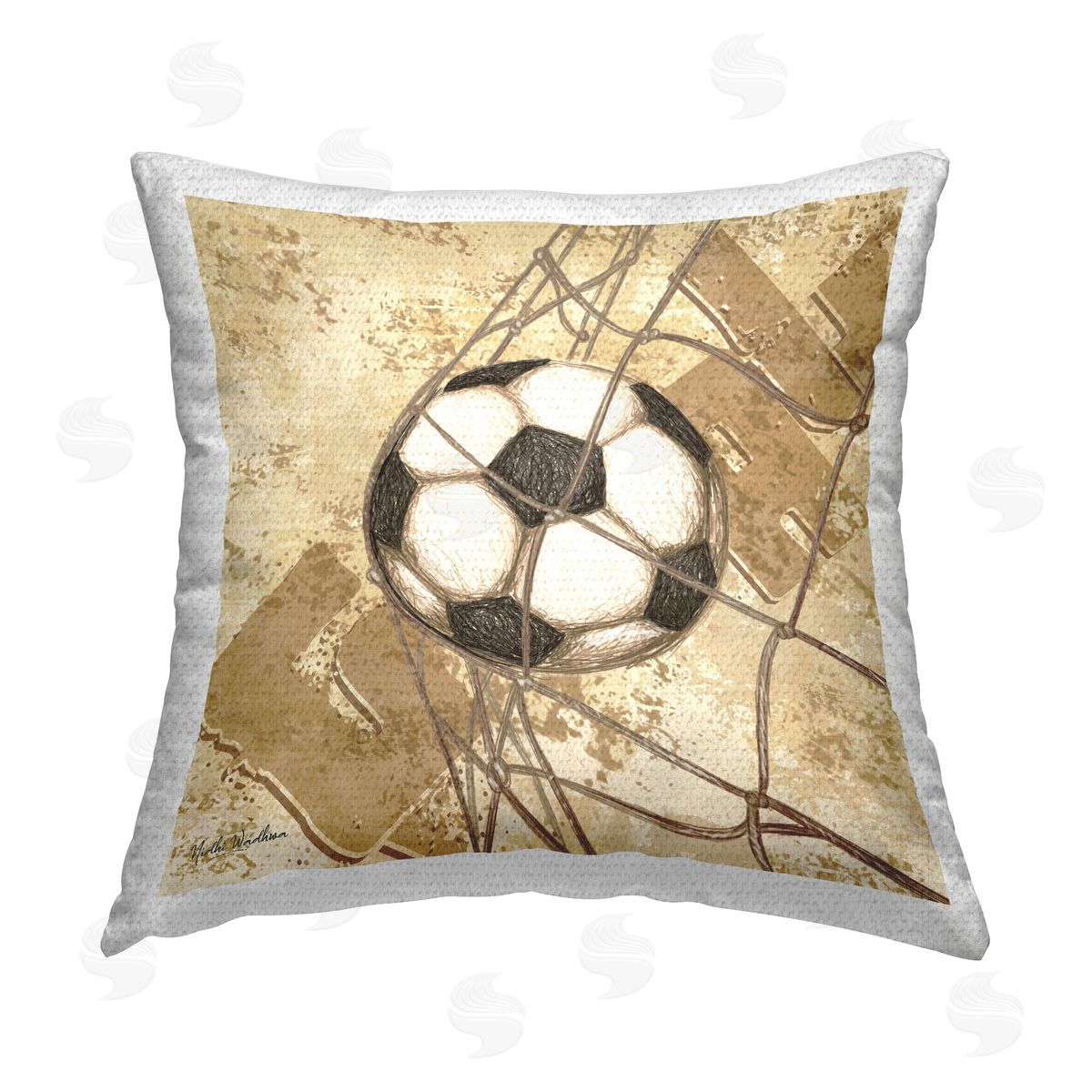 Nidhi Wadhwa Soccer Ball Goal Outdoor Quick-Dry Polyester Printed Throw Pillow