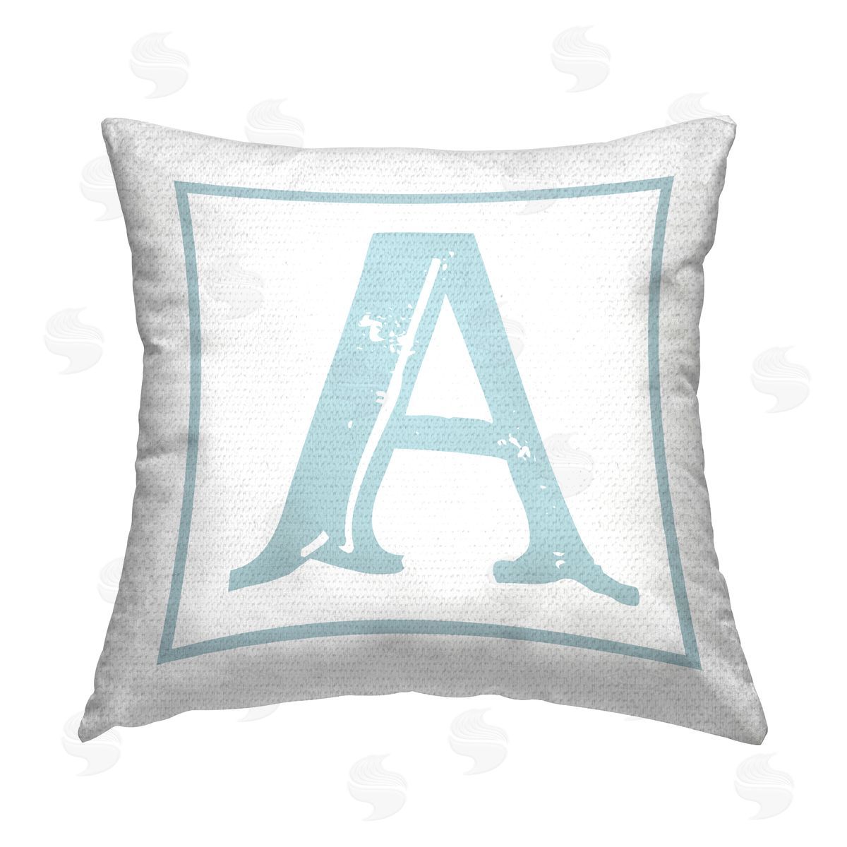 Stupell Studio Blue A Initial Letter Outdoor Quick-Dry Polyester Printed Throw Pillow