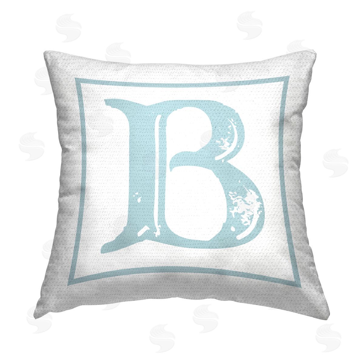 Stupell Studio Blue B Initial Letter Outdoor Quick-Dry Polyester Printed Throw Pillow