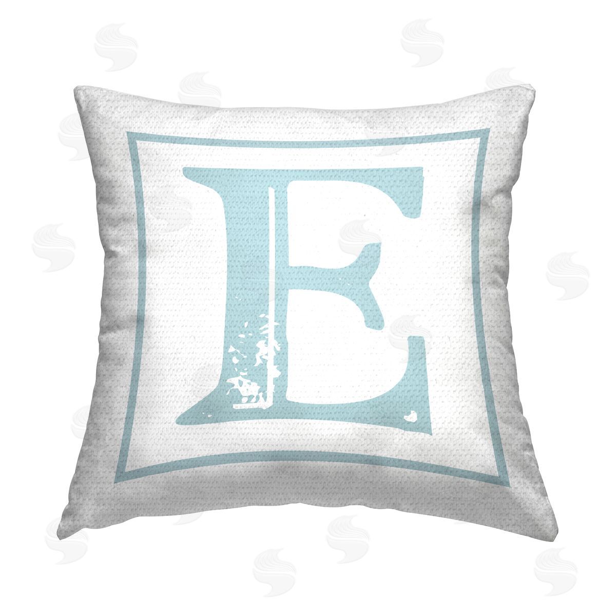 Stupell Studio Blue E Alphabet Outdoor Quick-Dry Polyester Printed Throw Pillow