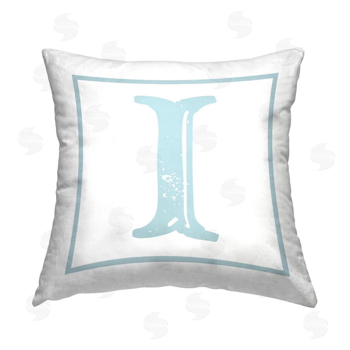Stupell Studio I Letter Initial Printed Plush Polyester Throw Pillow