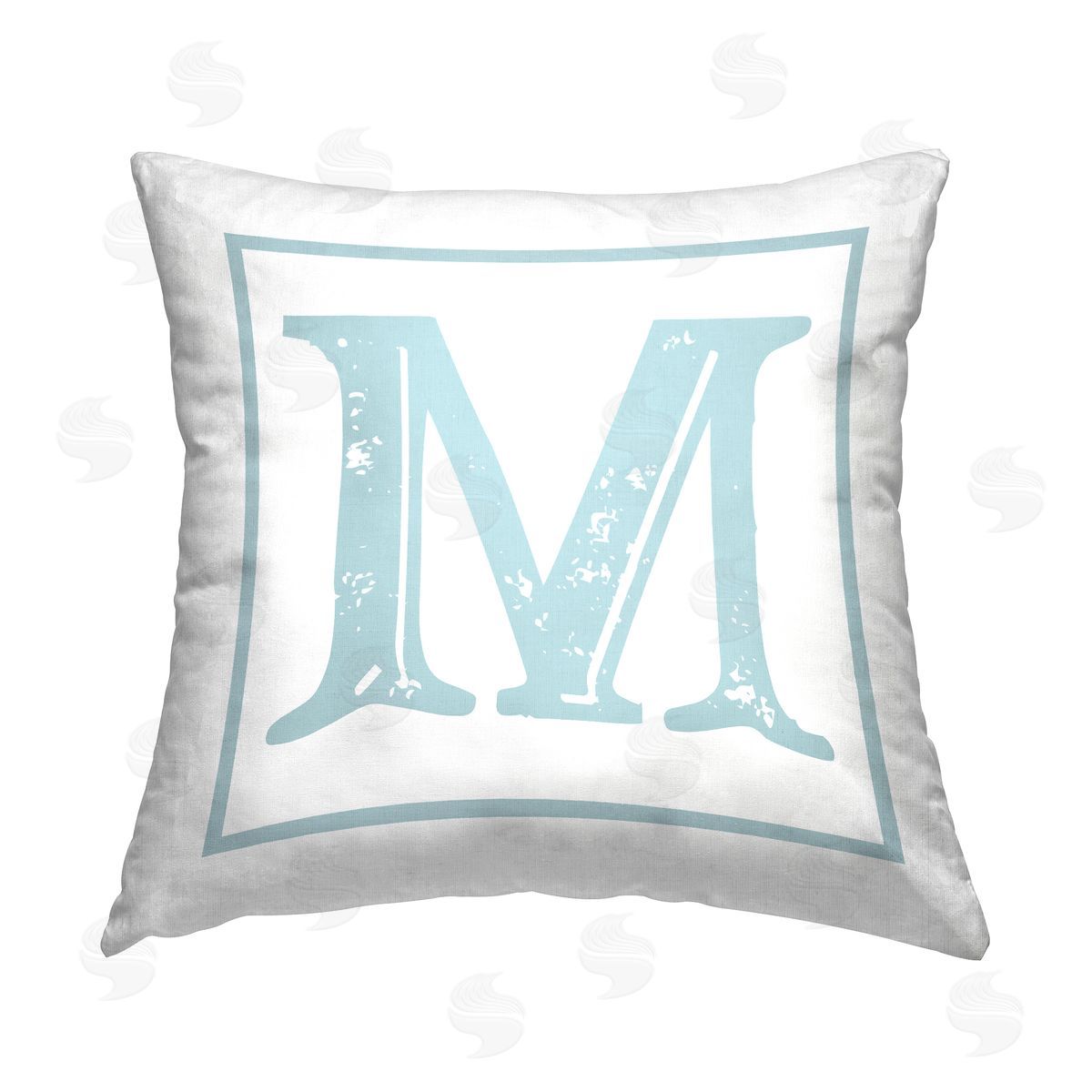 Stupell Studio M Letter Initial Printed Plush Polyester Throw Pillow