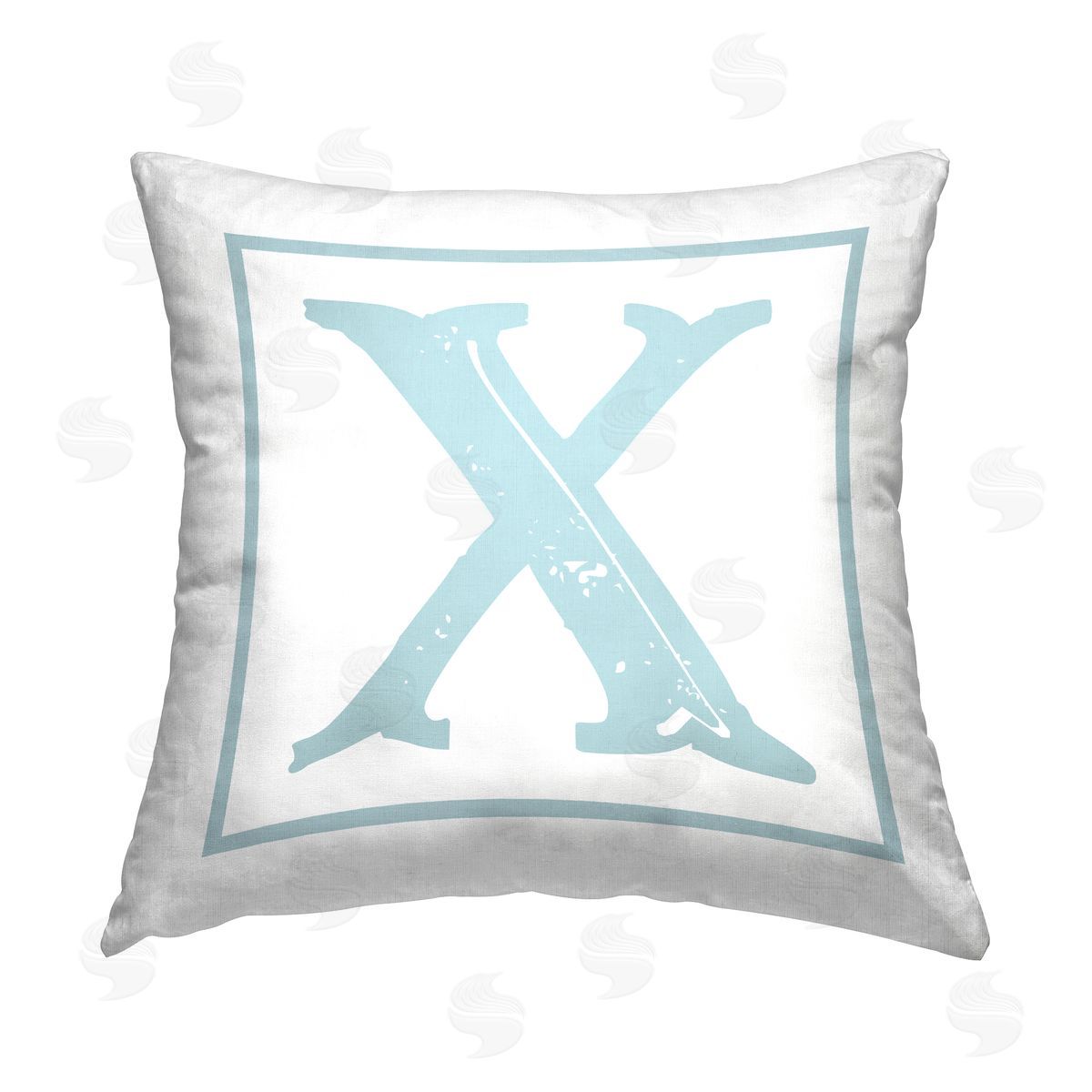 Stupell Studio Blue X Alphabet Letter Printed Plush Polyester Throw Pillow