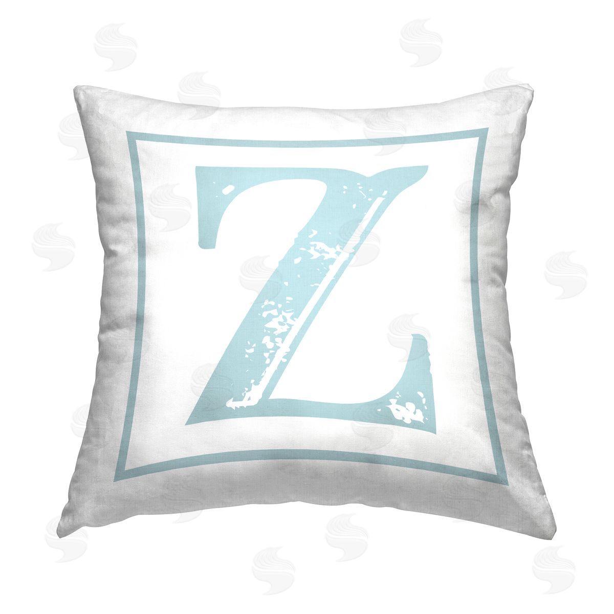 Stupell Studio Blue Z Alphabet Letter Printed Plush Polyester Throw Pillow