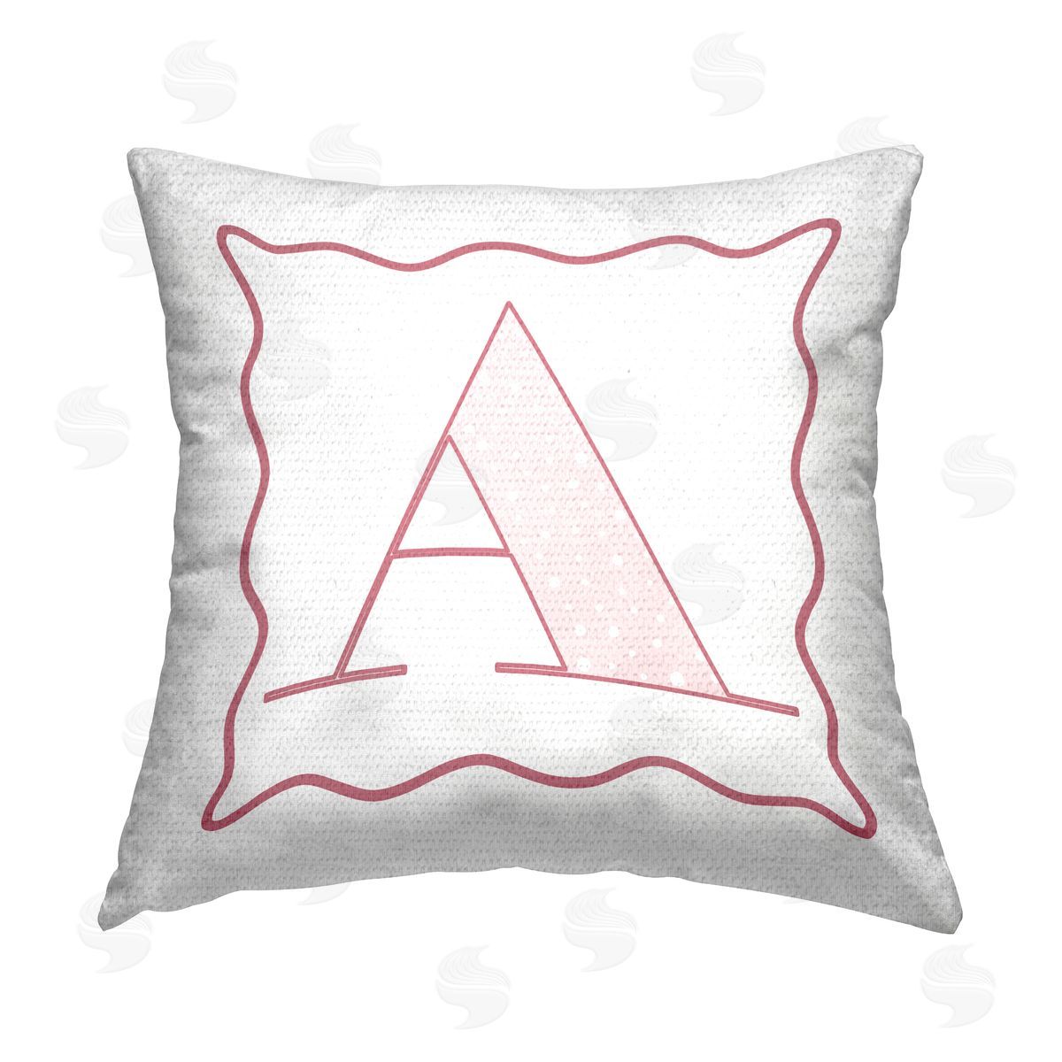 Stupell Studio Pink A Initial Letter Outdoor Quick-Dry Polyester Printed Throw Pillow