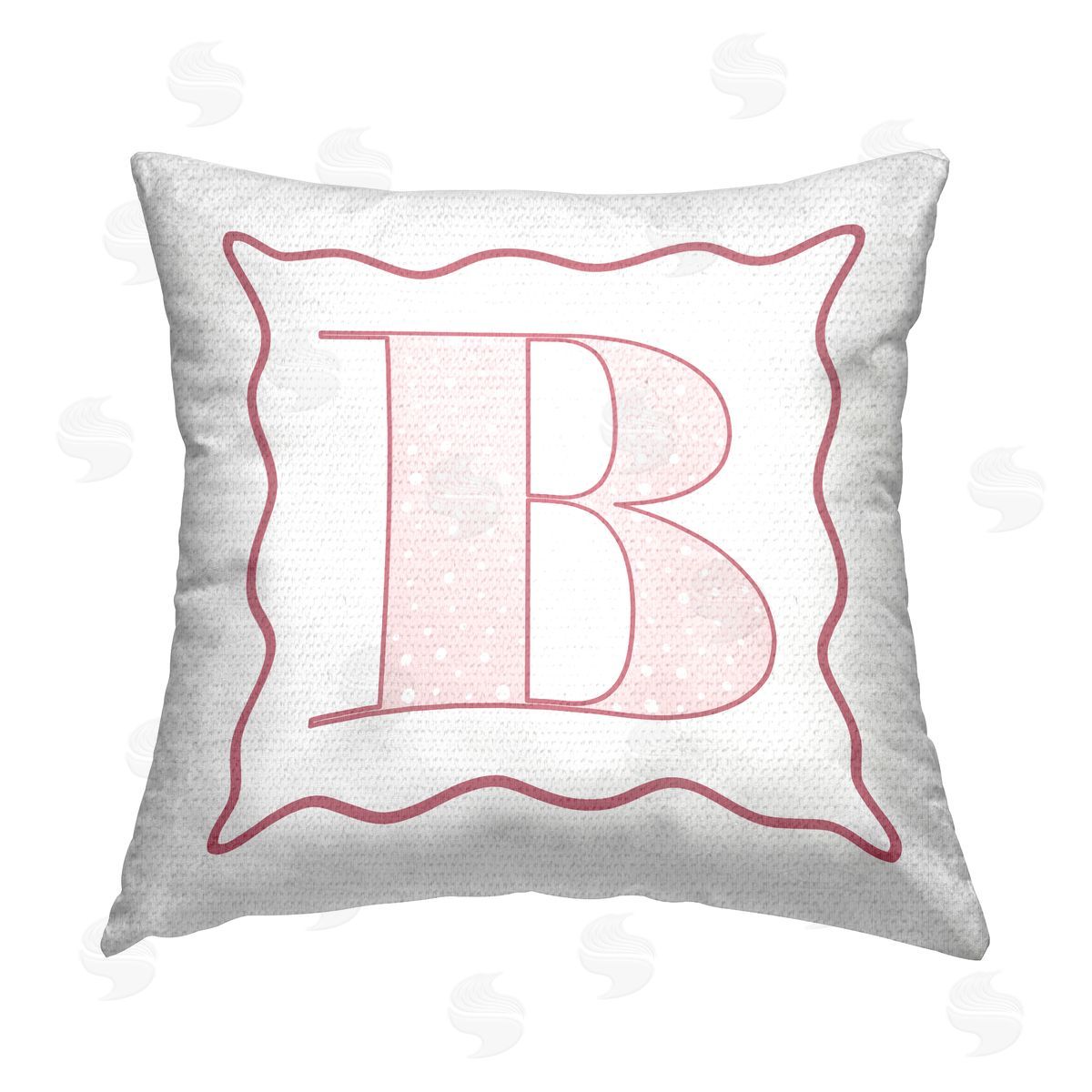 Stupell Studio Pink B Patterned Letter Outdoor Quick-Dry Polyester Printed Throw Pillow