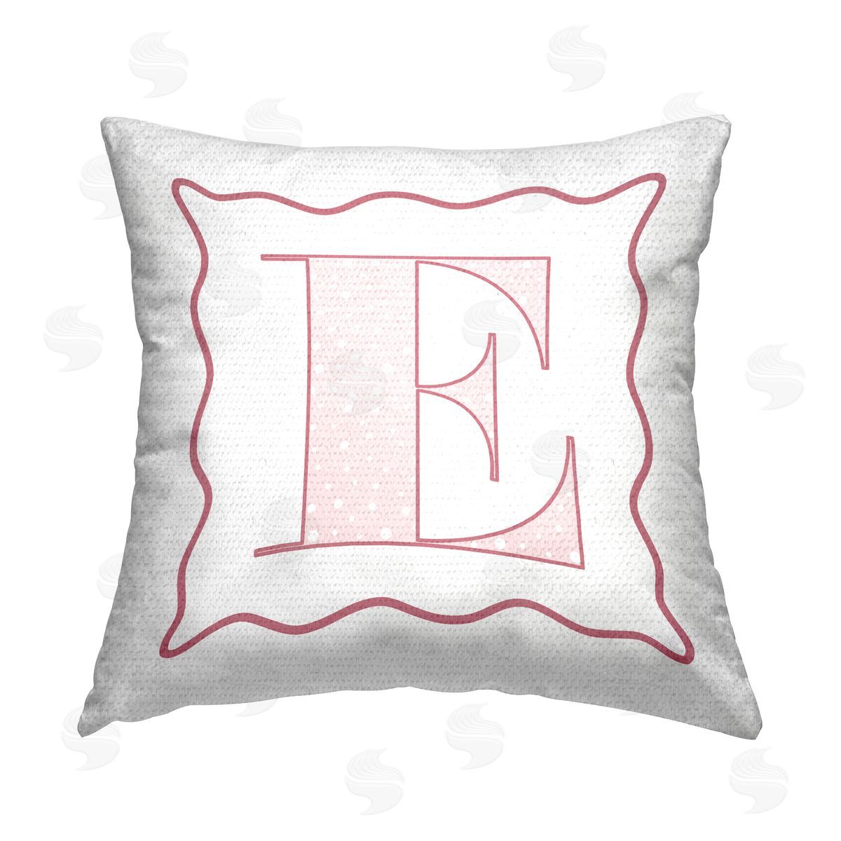 Stupell Studio Pink Patterned E Alphabet Outdoor Quick-Dry Polyester Printed Throw Pillow