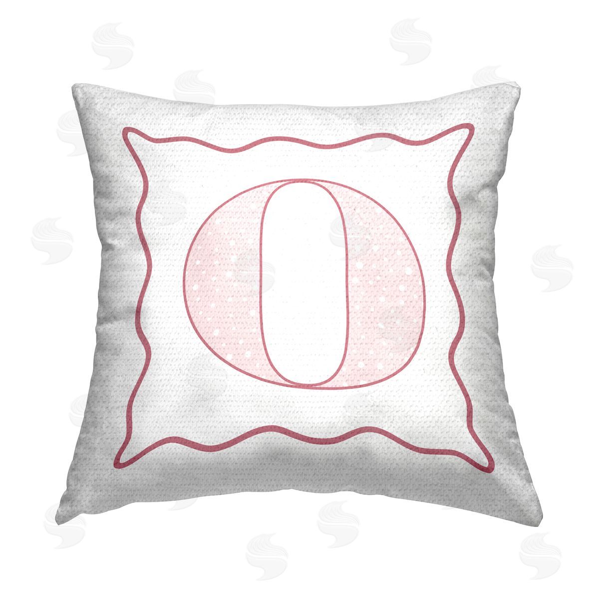 Stupell Studio Pink O Patterned Alphabet Outdoor Quick-Dry Polyester Printed Throw Pillow