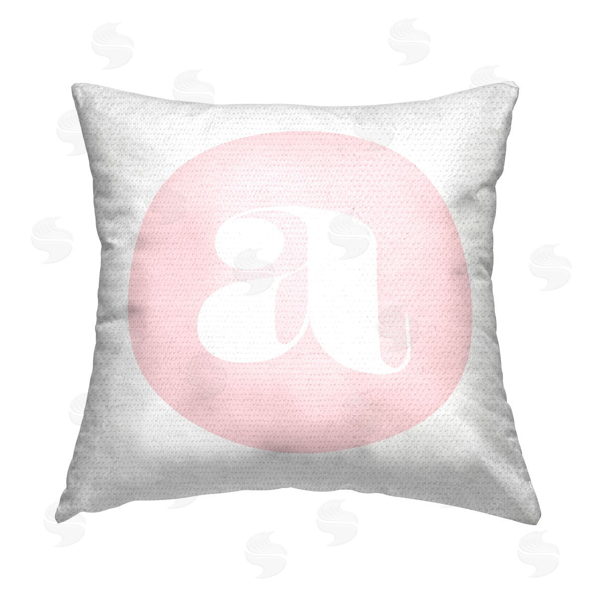Stupell Studio Pink A Name Initial Outdoor Quick-Dry Polyester Printed Throw Pillow